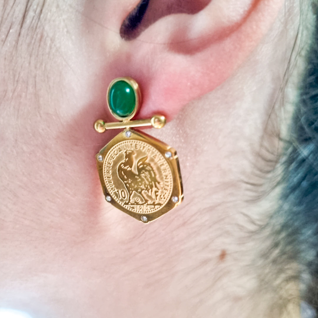 Boucles d'oreilles coq