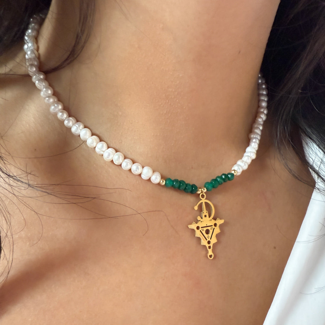 Collier jouhar et pendentif tazrzit