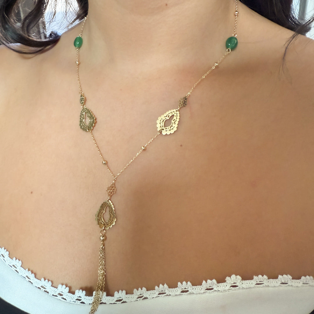 Collier avec touche rouge/ou verte