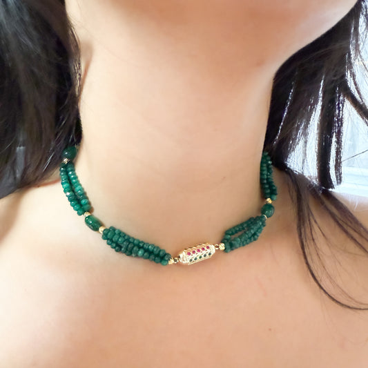Choker beldi pierres vertes
